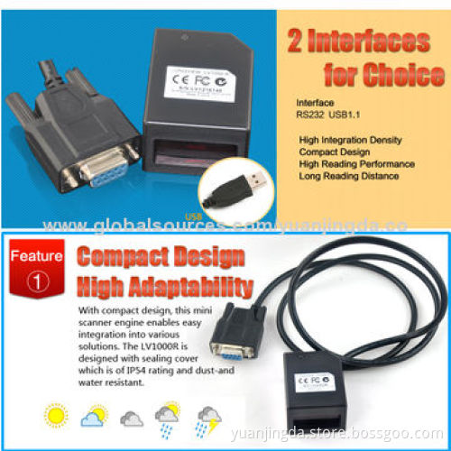IP54 Industrial Embedded Barcode Reader Module for Kiosk, Water- and Dust-resistant